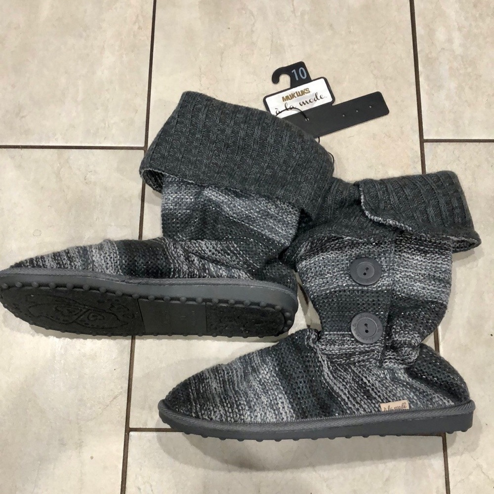 MUK LUKS A La Mode Knit Boots 10 NWT